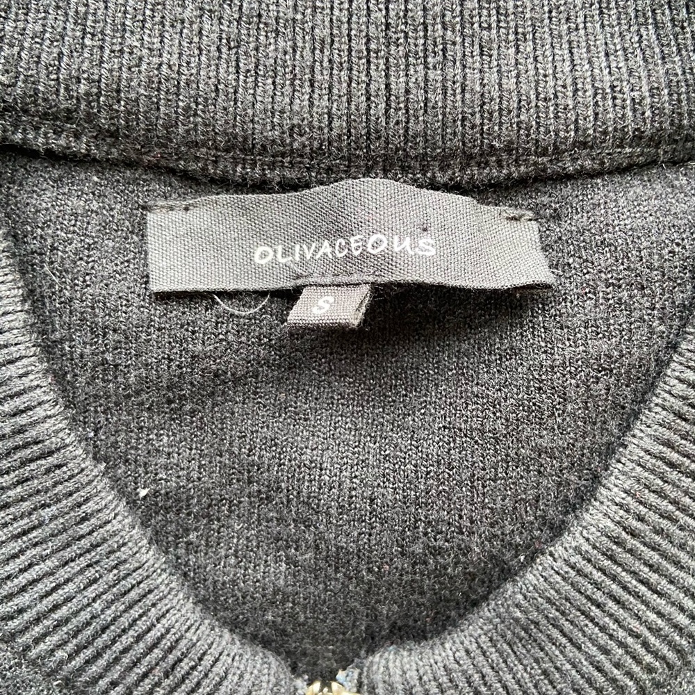 Olivaceous Cropped Black Bomber Jacket - Picture 6 of 9